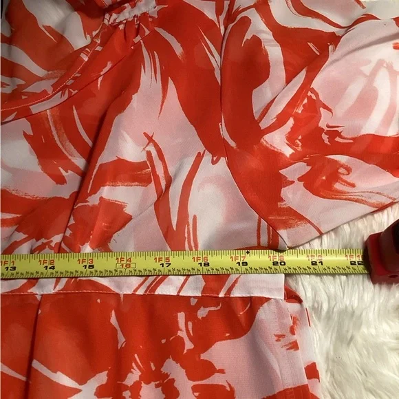 Nina Leonard Orange and White Floral Maxi Dress - Picture 10 of 16